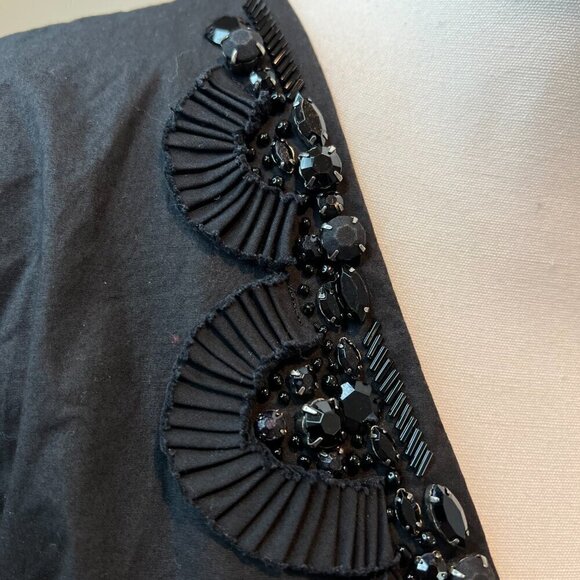 MICHAEL Michael Kors Black Beaded Cotton Tunic Top, Size Medium - Picture 4 of 12